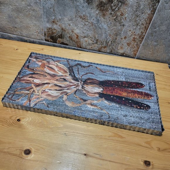 RTC Indian Corn Painting Corrugated Galvanized Iron Framed Signed Spradlin 2019 - Picture 15 of 15